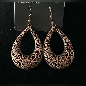 Paparazzi Antique Bronze Filigree Earrings